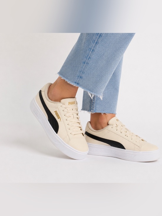 Puma Shoes - Puma Smash Platform V3 Women Sneakers Cream Black Size 8 Casual Shoes